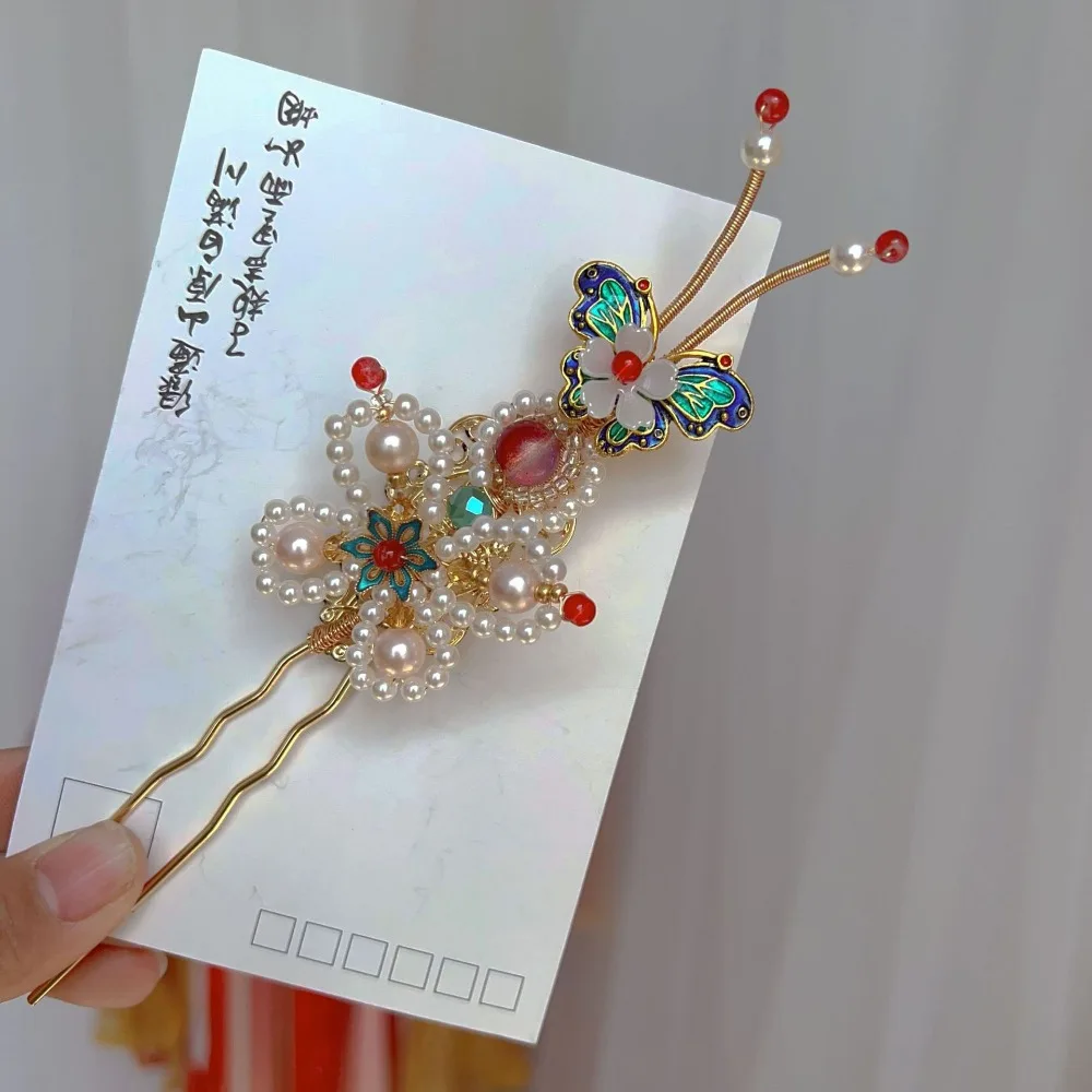 Retro Hairpin Hanfu Headwear Alloy Butterfly Hair Accessories for Women