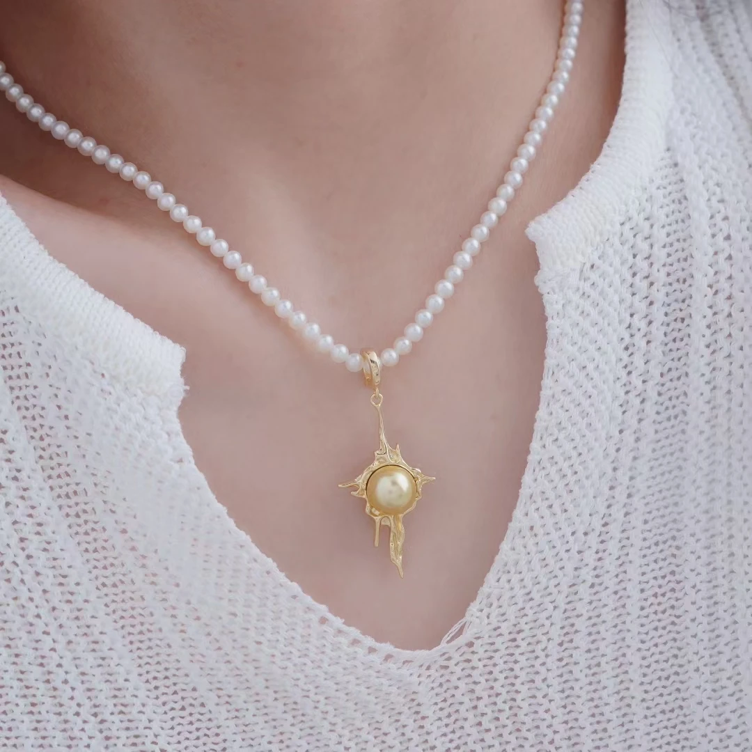 S925 Sterling Silver Pendant Mounts Base Findings Settings Mountings Jewelry Fittings for 9-10mm Pearls 3pcs/lot