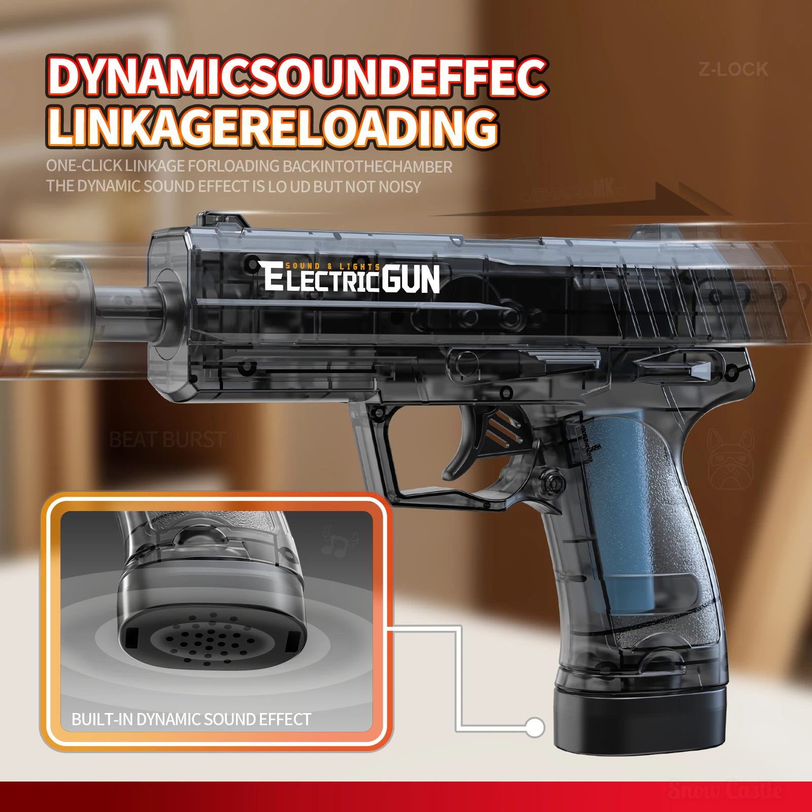 2025年 キッズ向け人気 電動スプレーガン サウンド＆ライト付き おもちゃ 屋外アクティビティ スプレー振動ガンおもちゃ