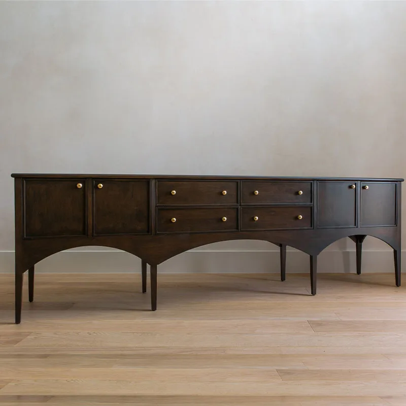 خزانة الشرفة الفرنسية، خزانة تلفزيون من الخشب الصلب، خزانة تخزين أرضية سوداء قديمة، درج، خزانة ديكور للحائط