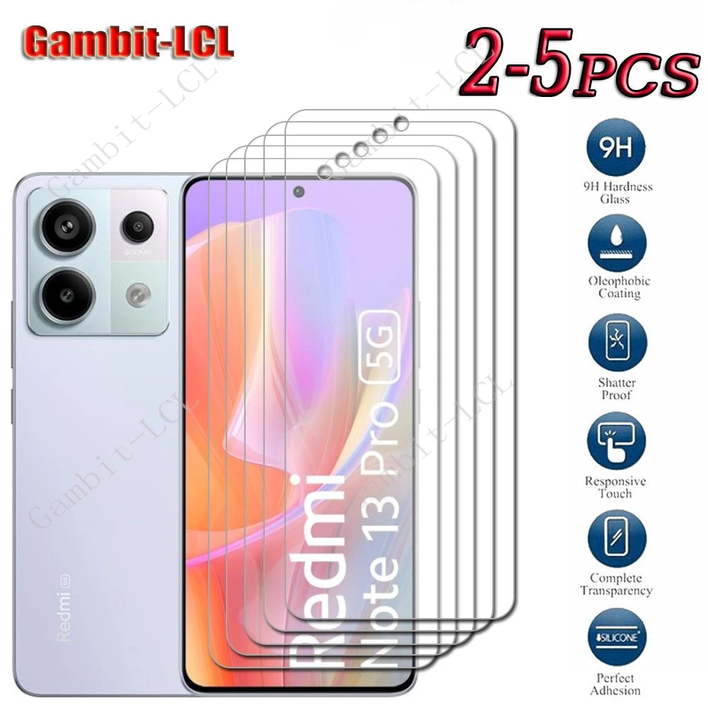 2-5 шт. 9H HD закаленное стекло для Xiaomi Poco X6 ON PocoX6 Redmi Note 13 Pro Note13Pro 5G Защитная пленка для экрана 2-5 шт. 9H HD закаленное стекло для Xiaomi Poco X6 ON PocoX6 Redmi Note 13 Pro Note13Pro 5G Защитная пленка для экрана