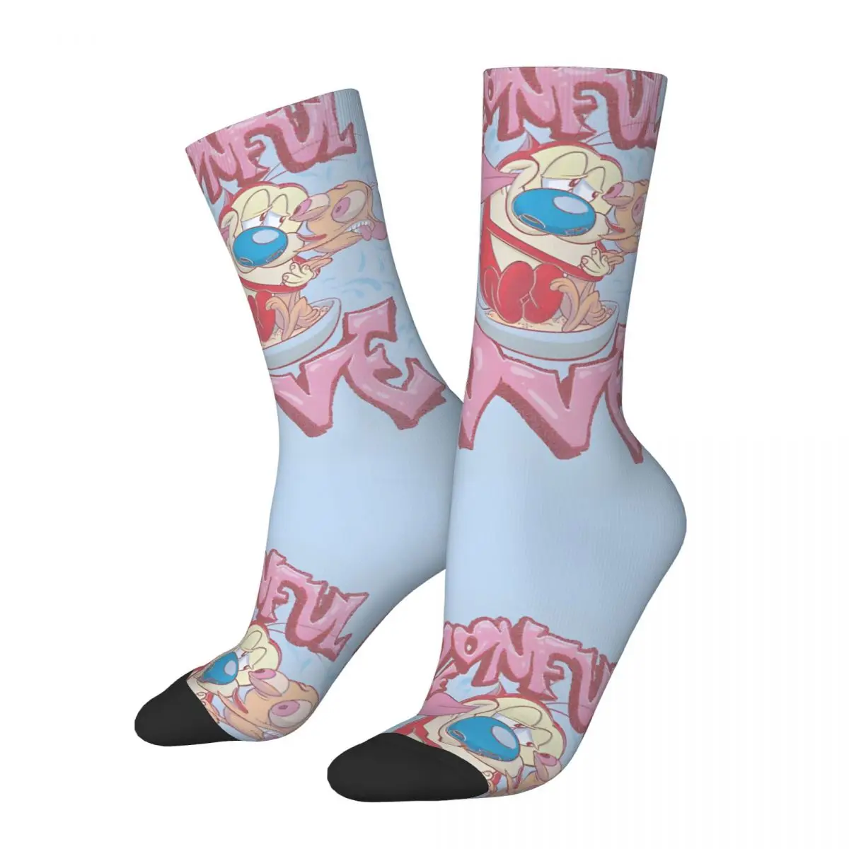 Vintage Ren And Stimpy Valentine's Men's compression Socks Unisex The Ren & Stimpy Show Harajuku Seamless Printed Novelty