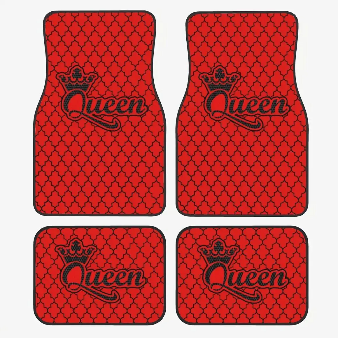 

4pcs Queen Crown Pattern Car Floor Mats, Suitable For Sedans, SUVs, Trucks, Vans, Etc., Interior Protection Carpet, Absorbent, N