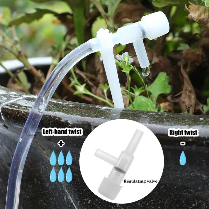 Transparent 1/4\'\' Bend Arrow Dripper Regulating Micro Drip Irrigation Kit Garden Water Connector 4/7mm Hose Dripper Greenhouse