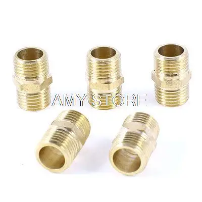 

Male to Male Thread 1/4" BSPT to 1/4" BSPT Brass Hex Nipple Quick Fittings