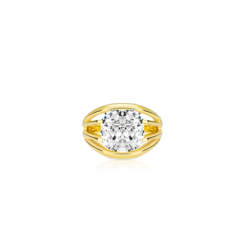 Bellux 925 Silver Synthetic Zircon Ring Star White Diamond Square Multi Layer Arm Luxury Gold Ring