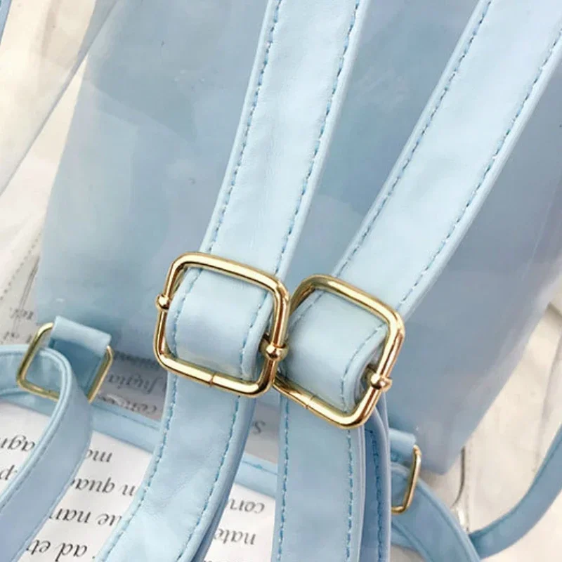 2025 Trendy PVC Transparent Backpack Mini Jelly Shoulder Bag for Women Waterproof Lightweight Travel Purse with Adjustable Strap