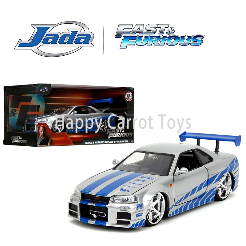 original-jada-1-24-fast-furious-brian's-nissan-skyline-gt-r-r34-die-cast-metal-car-collectible-figure-gifts-for-children-toy