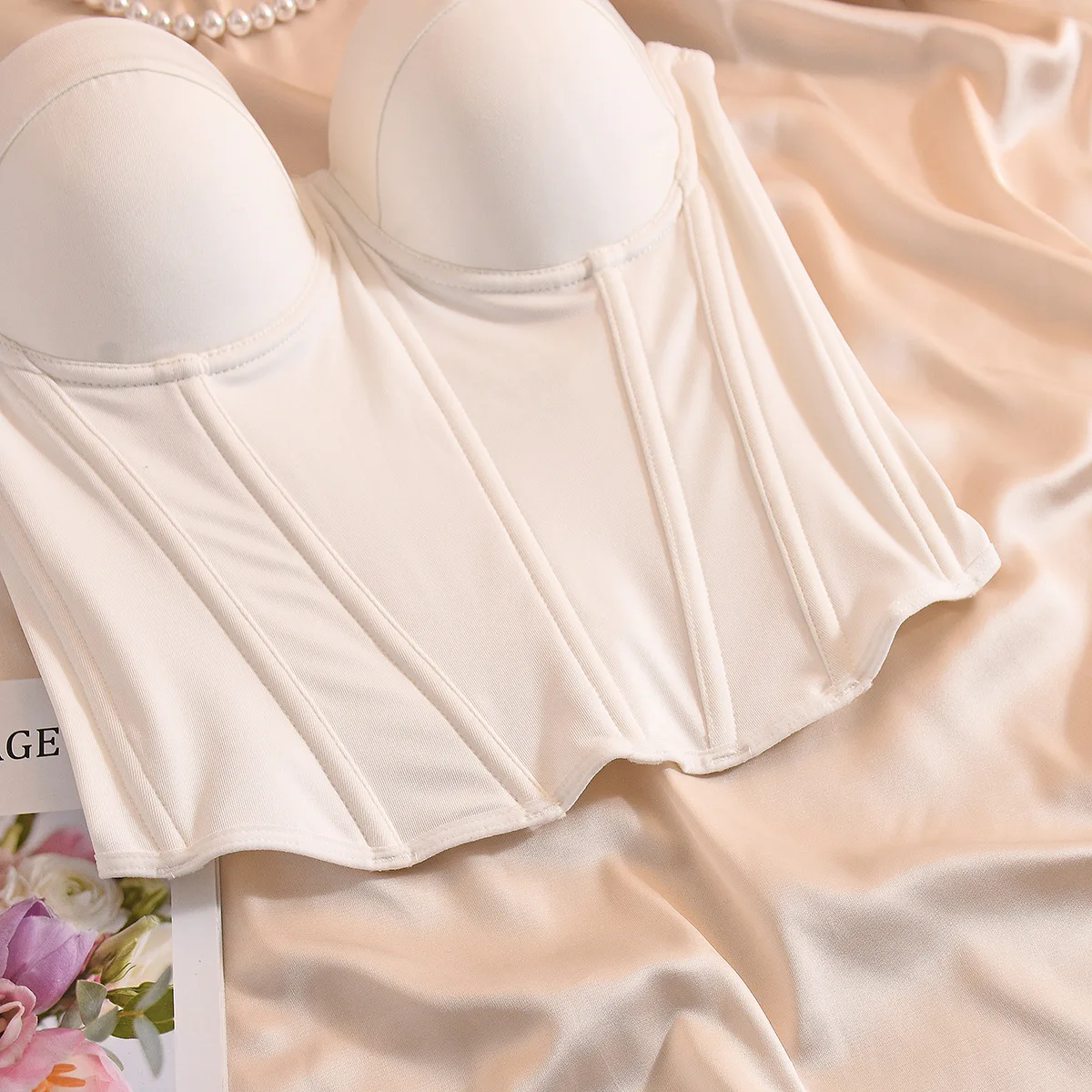 Damen Kurzes Overbust-Korsett-Top Einfarbiges Crop-Top Bauchkontrolle Shapewear Schlankheits-Bodyshaper Stahlknochen-Bustier-Weste – Detail 32