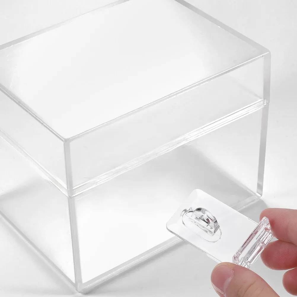 12Sets Acrylic Cabinet Lock Hinge Hasps Clear Buckle Latch Locks Flat Mount Lock for Boxes Drawers Toolkit Acrylic Hasp Locks
