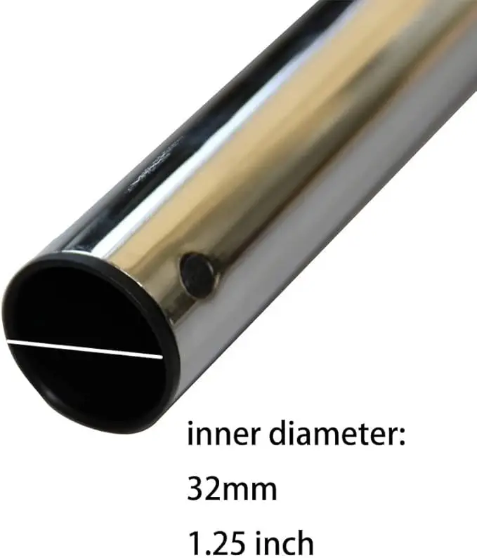 Замена вакуумного шланга — регулируемая длина, хром, 32 мм (1-1/4 дюйма), 1 адаптер, подходит для центральных пылесосов (не Miele)