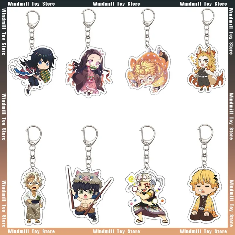 

5.5cm Kimetsu No Yaiba Character Nijigen Acrylic Model Cute Anime Peripheral Keychain Backpack Pendant Toy Ornament Collection