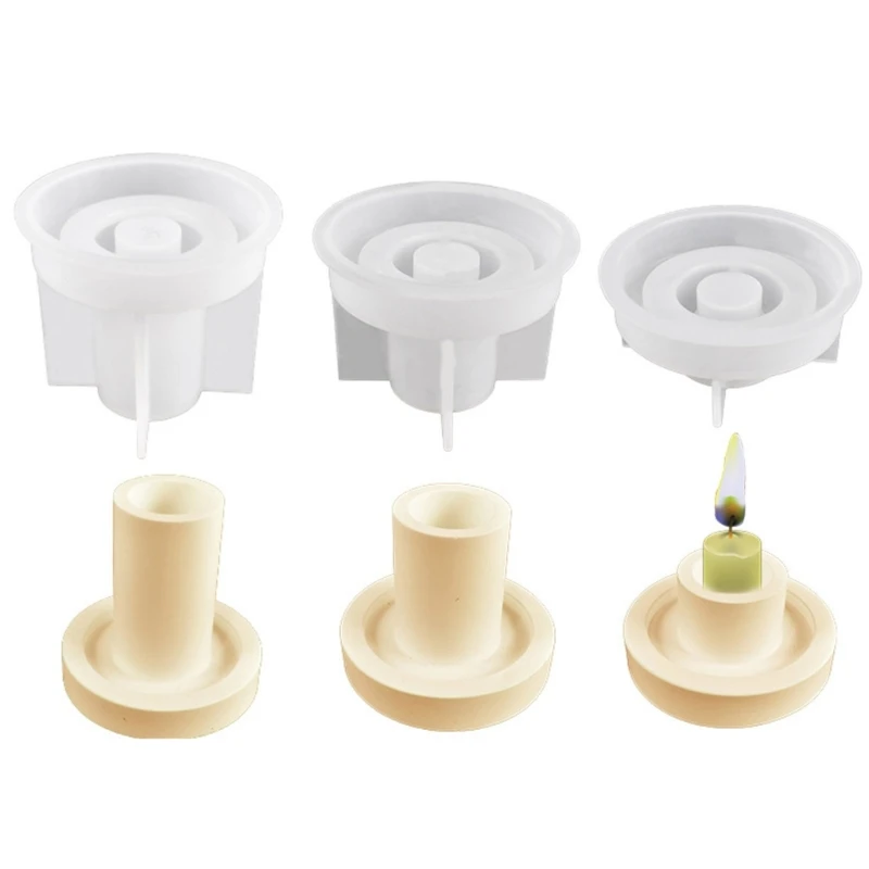 Round Pillar Holder Candlestick Epoxy Resin Moulds Pillar Holder