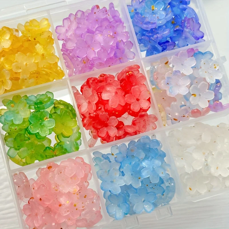 10mm 400/200pcs Peach Blossom Three-Dimensional Holes Sprinkled with Golden Beads, DIY Jewelry Making