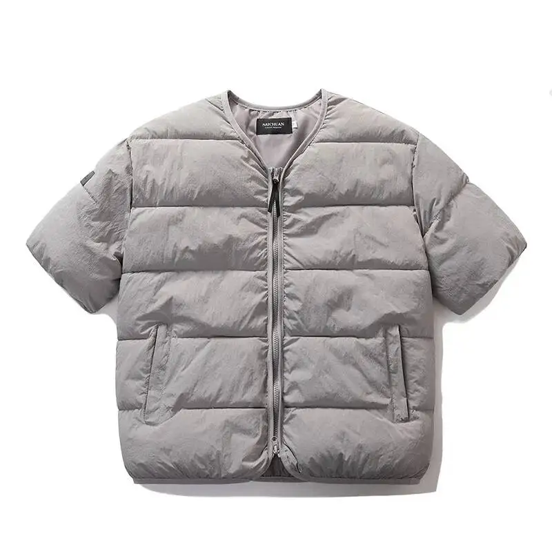 

Korean Vests Men And Women Half-Sleeved Jackets Winter Fashion Couple Cotton-Padded Vest Coats Warm Waistcoats