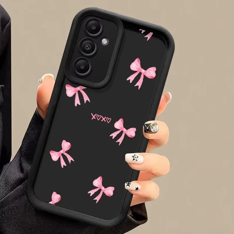 Luxury Red Bow For Samsung Galaxy Case S24 S23 S22 S21 Ultra Plus Fe A55 A54 A53 A52 A35 A25 A15 A14 5G Phone Y2k Cover - náhled 6