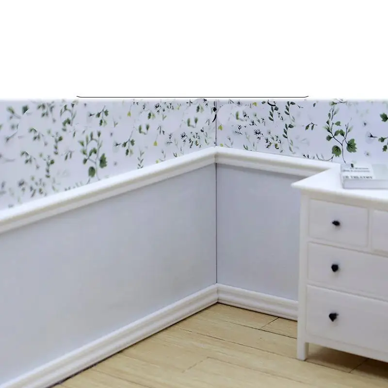 2PCS 1:12 Dollhouse Miniature Skirting Line Mini Waistline Bathroom Living Room Decor Toy Doll House Accessories