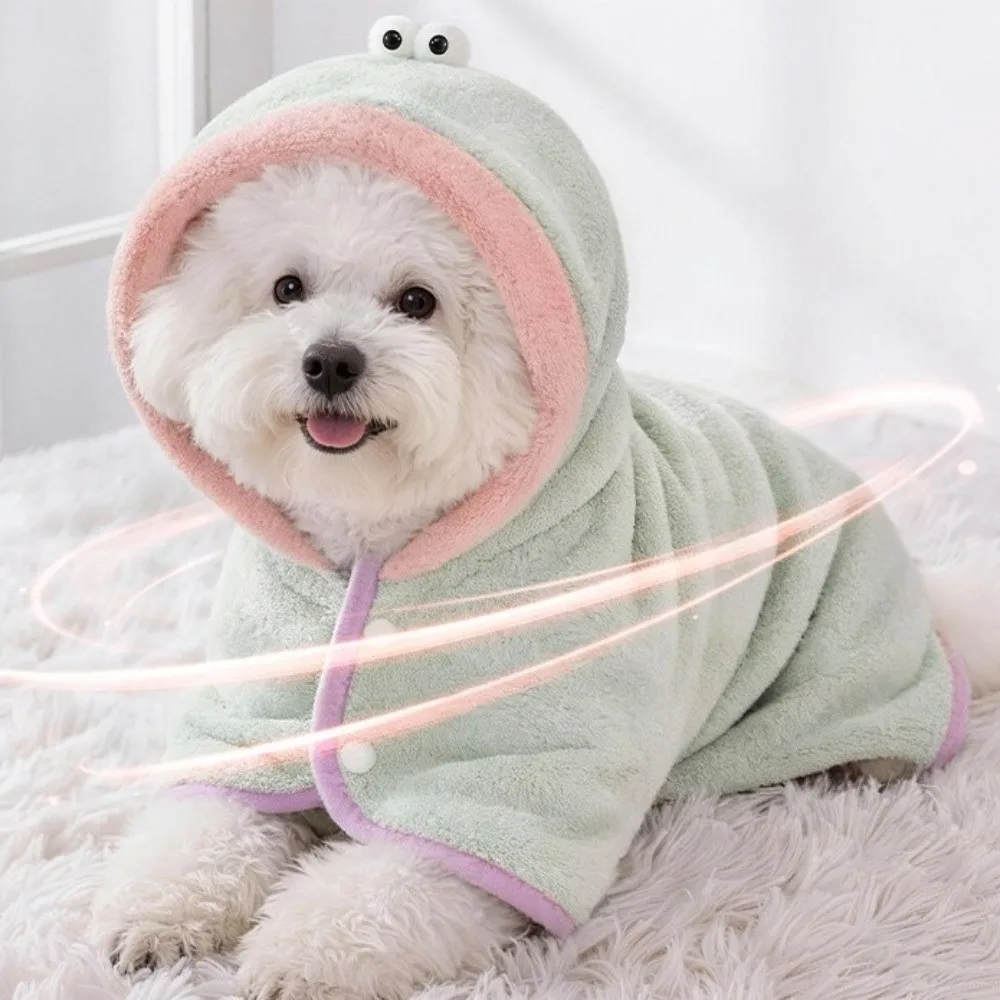 Super Absorbent Dog Hooded Bathrobe Coral Fleece Adjustable Pet Quick Drying Towel Soft Warm Microfiber Dog Towel Cat Dog - view 3