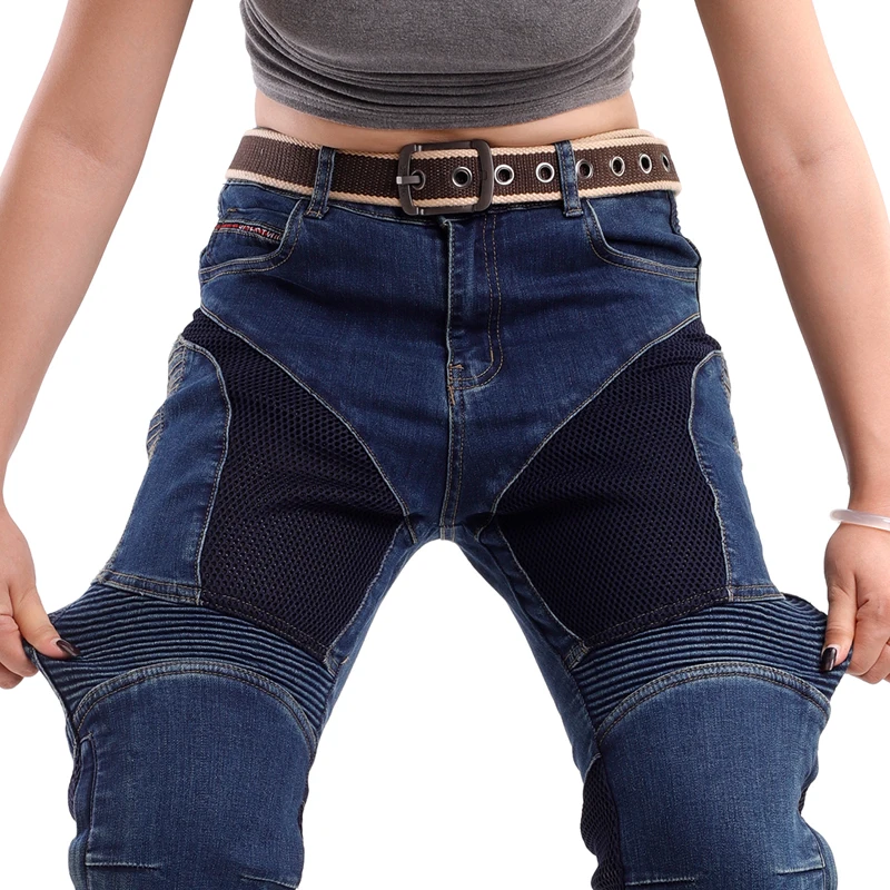 Summer Riding Pants Women Kevlar Motorcycle Jeans All Blue Mesh Denim Abrasion Resistant Windproof Durable Dirt Bike Trousers032 view 5