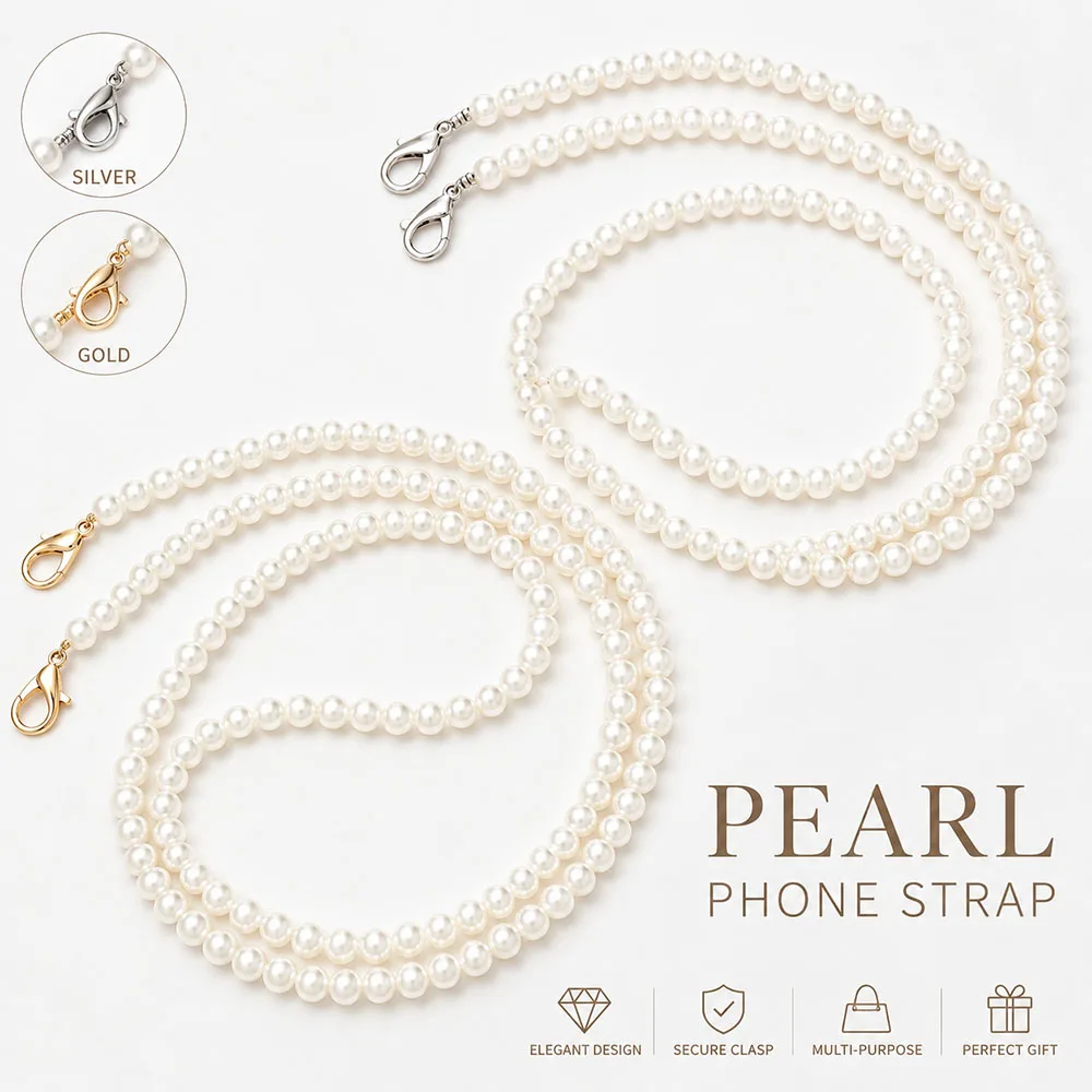 

Luxury Pearl Lanyard Strap for Women Elegant Beaded Crossbody Phone Chain Fashion Anti-drop Mobile Phone Hanging Accessory