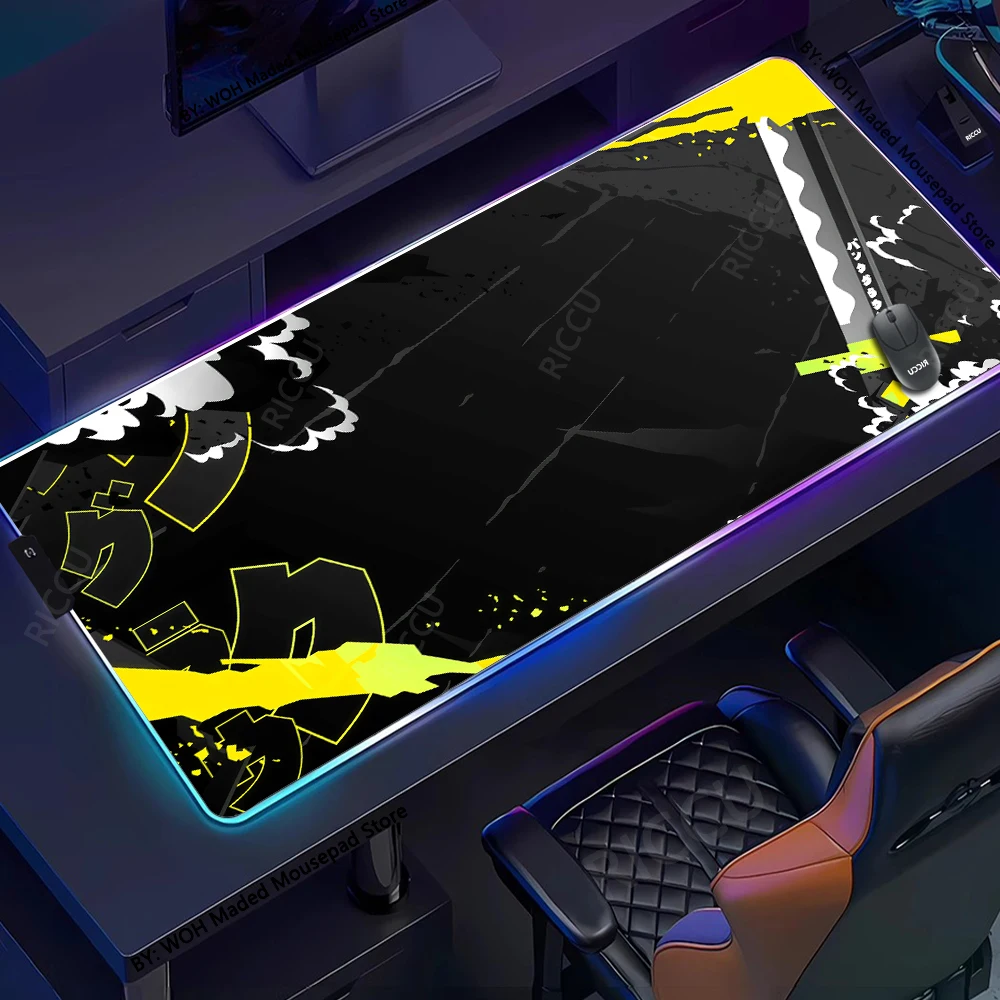 Настройка для геймера Rgb Katana коврик для мыши игровой коврик аксессуары для офисных ноутбуков коврик для мыши с подсветкой светодиодный японский абстрактный меч красочный настольный коврик