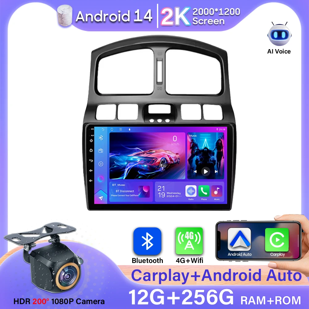 

Android For Hyundai Classic Santa Fe 2005 2006-2015Car Radio Carplay Wifi No 2din Video Stereo Multimedia Player GPS Navigation