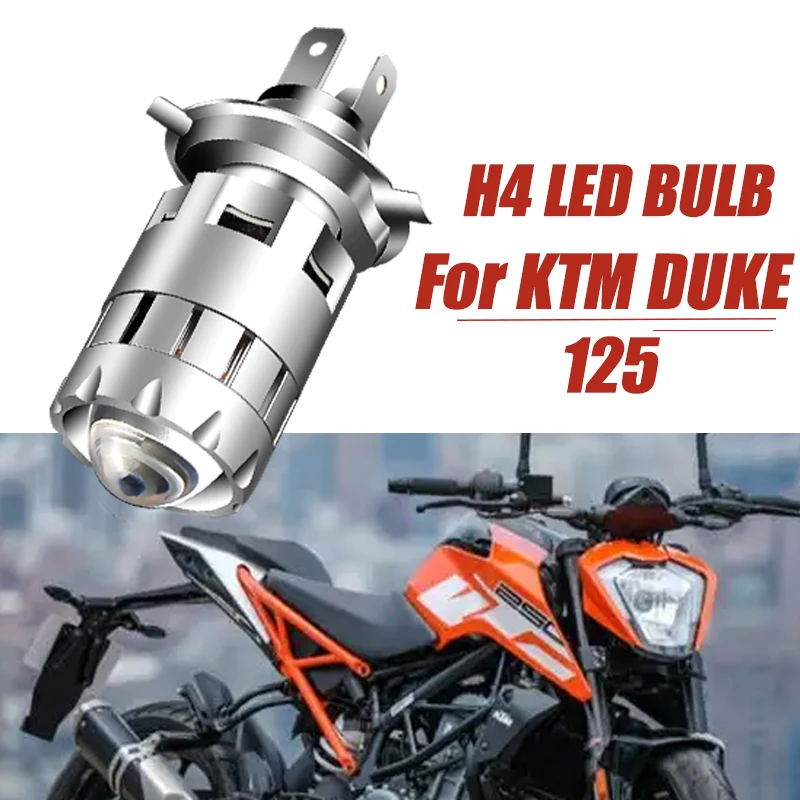 

For KTM Duke 125 Motorcycle H4 LED Lens Headlight Retrofit Accessories High Low Beam Cafe Racer Enduro HS1 9003 Moto Front Lamp