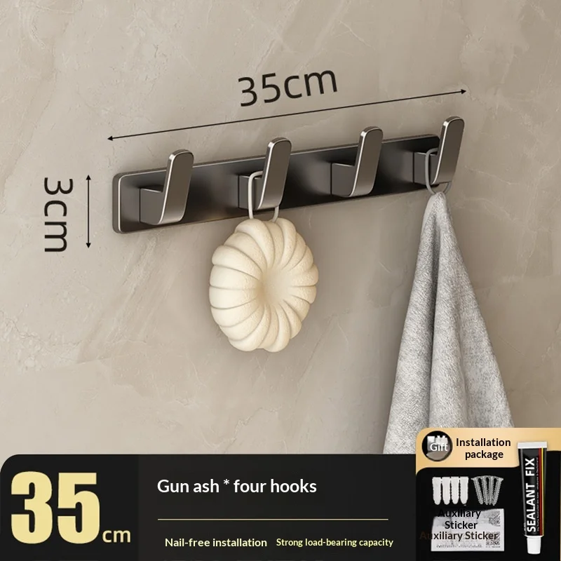 Wall Coat Hooks Aluminum Alloy Wall Mounted Hanging Rack Hooks for Entryway Door Back Hallroom Clothes Towel Storage Organizer
