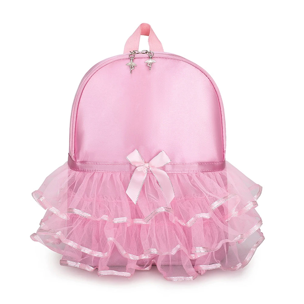 Syzm adorável rosa menina mochila fantástico ballet gaze saia decoração dança das crianças ombros saco menina mochila