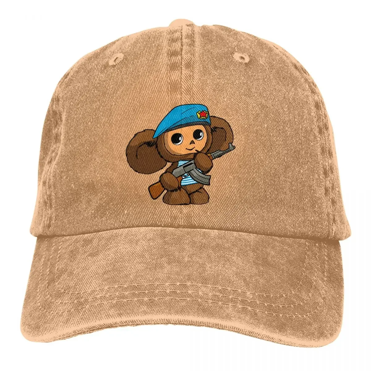 Cheburashka Che Burashka Gena Russian Cartoon Multicolor Hat Peaked Women's Cap Classic Gun Personalized Visor Protection Hats