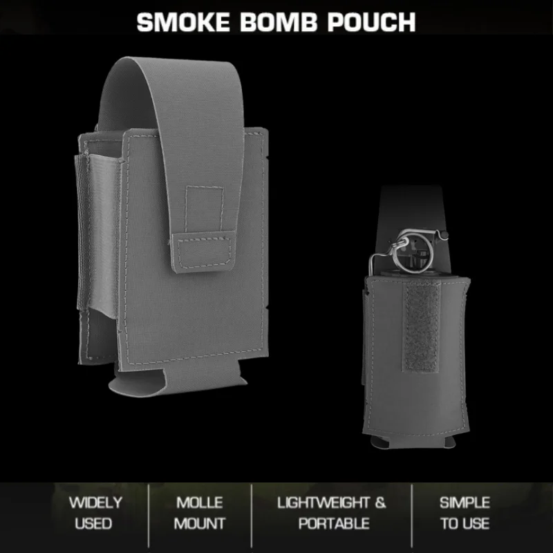 

Smoke Storage Pouch | Quick Release MOLLE Compatible Holder | For Tactical Exploration Equipment Smoke Grenades