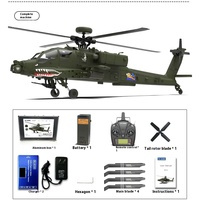 YXZNRC F11 Apache AH-64D F11 2.4G 6-Channel Brushless Motor 3D Stunt Remote Control 1:32 Scale Flybarless Simulation Helicopter