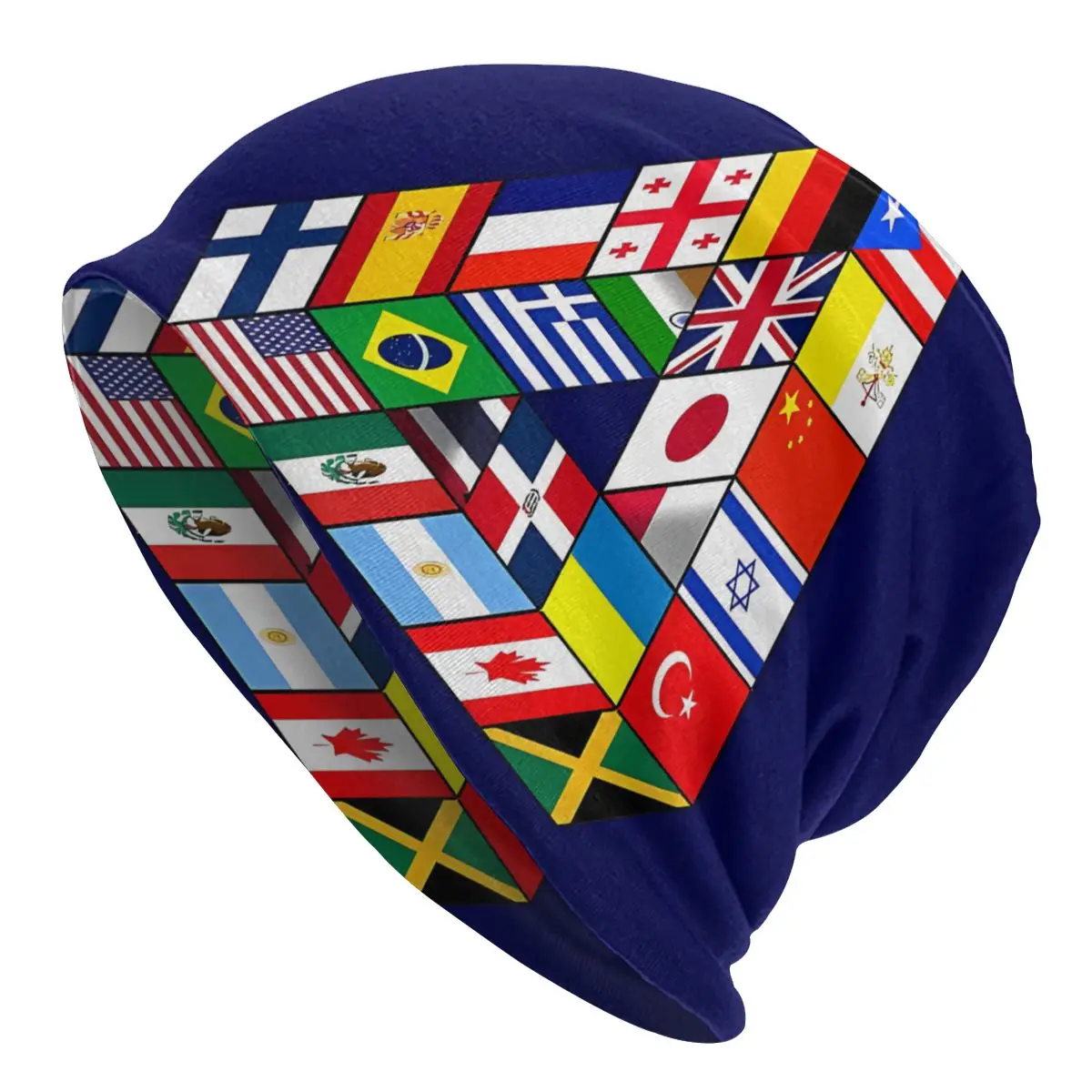 Bonnet Hats Norway Flag Beanies Hat Optical Illusion Flags Of The World Penrose Triangle Autumn Spring Warm Cap Street Caps