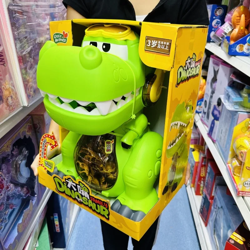 In Stock Big Mouth Dinosaur Toy With Light And Sound Effect Simulated Storage Container Includes 32 Mini Dinosaurs Toy Gift view 2