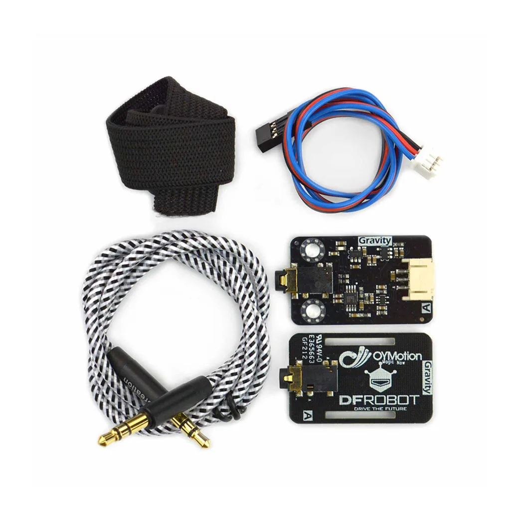 DFRobot Gravity Analog EMG Muscle Myoelectricity Electromyogram Skin Wearable Sensor By OYMotion for Human-computer Interac