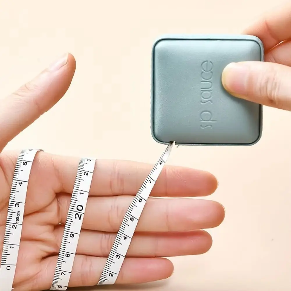 NUOVO metro a nastro quadrato in PU mini pulsante multifunzionale nastro di misurazione strumenti di misurazione del corpo nastro morbido di misurazione del corpo