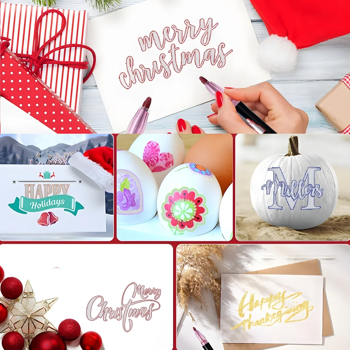 8-48 Colors Double Line Outline Pens, Self-Outline Metallic Markers Glitter Writing Drawing Pens For Christmas Card Writing