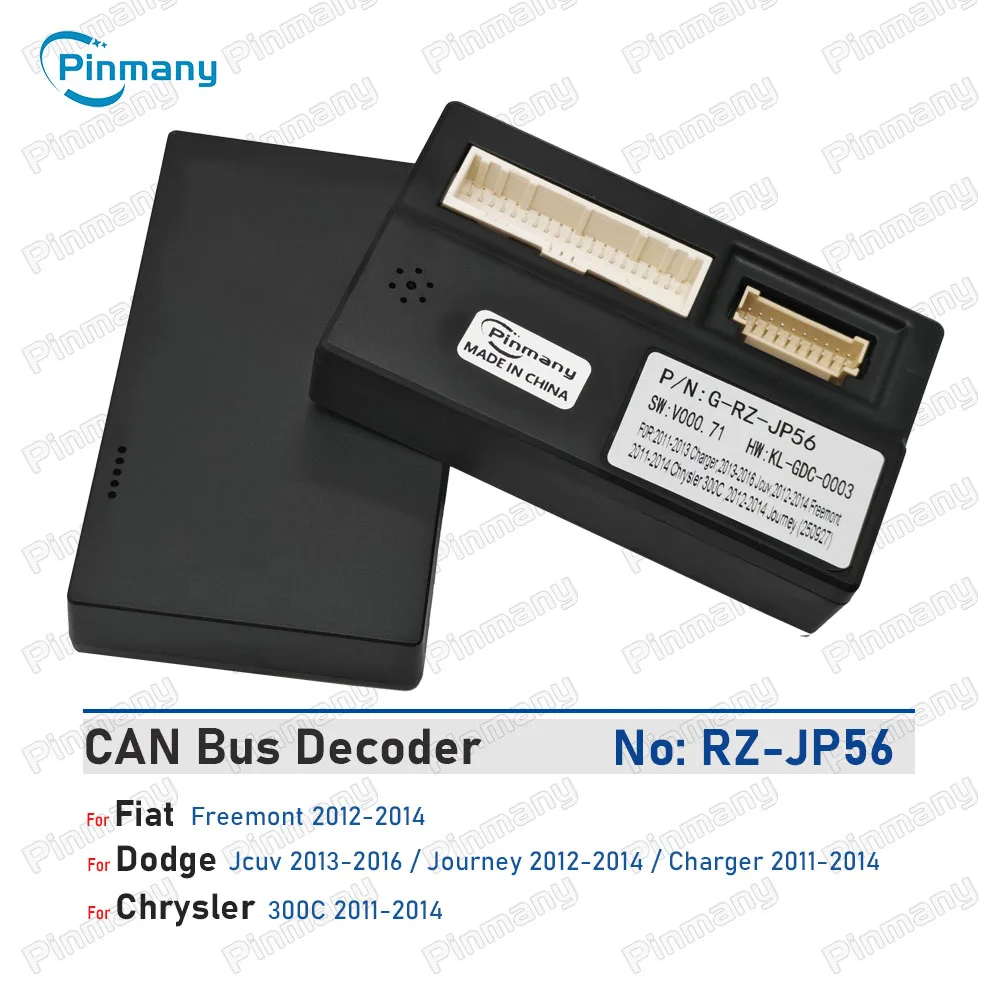 Car Radio CAN Bus Decoder G-RZ-JP56 20-pin Black Box for Chrysler 300C, for Dodge Jcuv Journey Charger, for Fiat Freemont