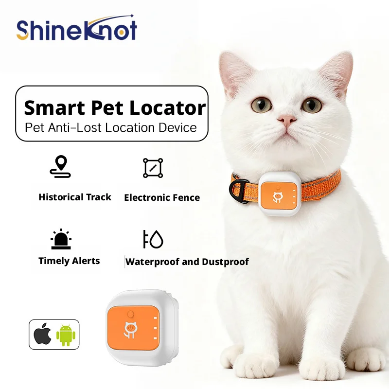SHINEKNOT G01 Pet Positioning Waterproof And Dustproof Strap Mobile App Locator Pet Collar Electronic Fence Gps Locator