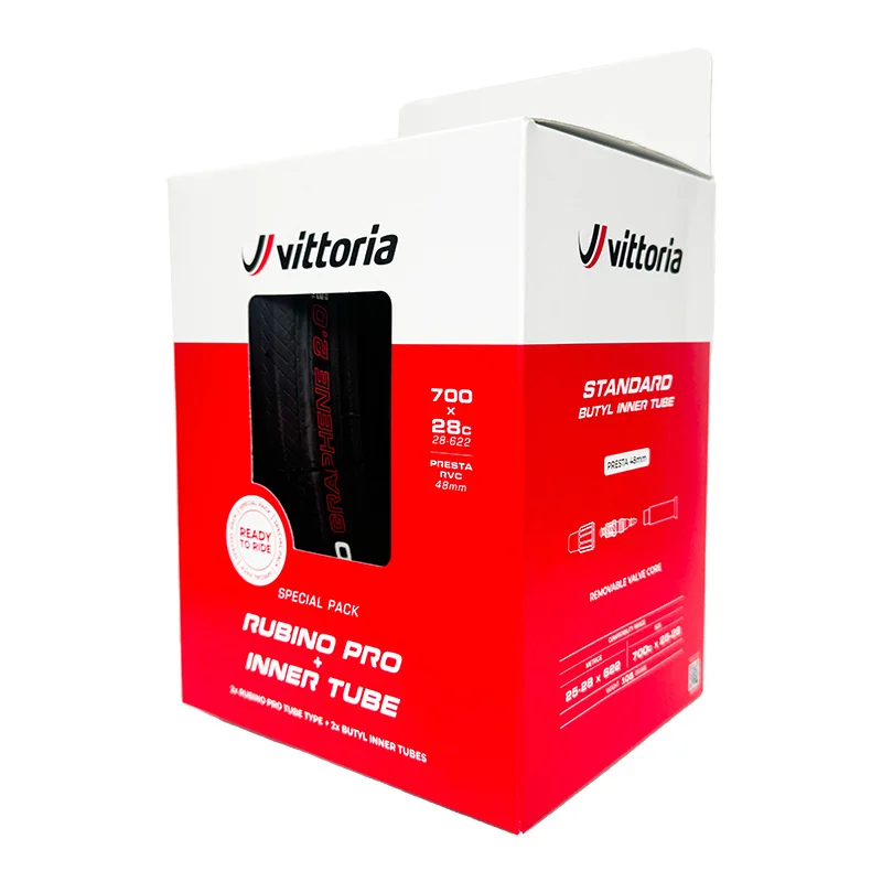 New Vittoria Rubino Pro G2.0 700x25/28C Folding Tire +2 Inner Tube