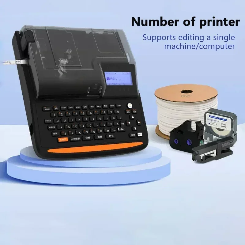 P800 Automatic Number Machine Electronic Heat Shrink Wire Number MachineTube Printer Portable Label Printer Ribbon Sticker