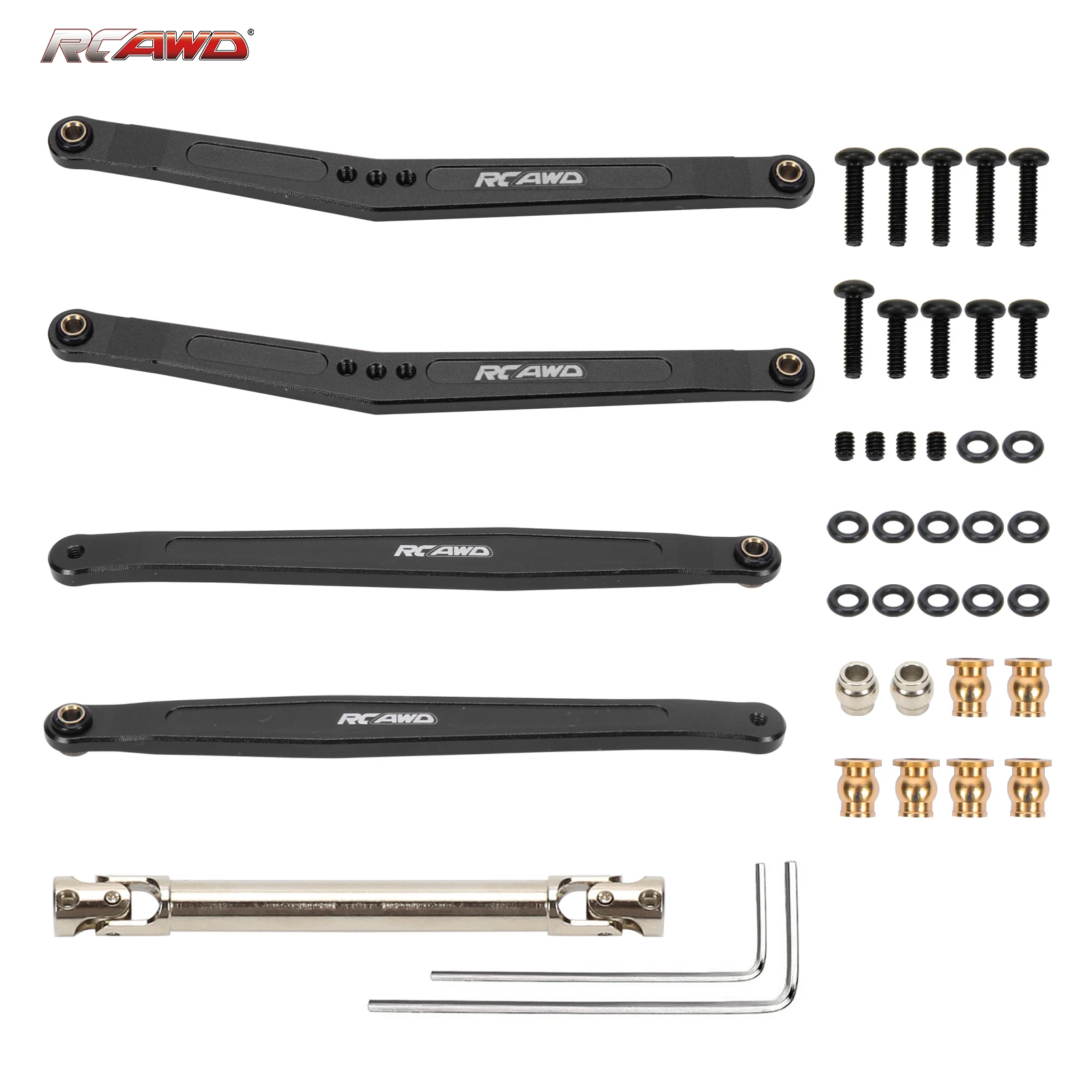 Alloy 35mm extended upper/lower linkage&70mm+ CVD center drive shaft for FMS EAZYRC Roc Hobby FCX24 1/24 crawlers