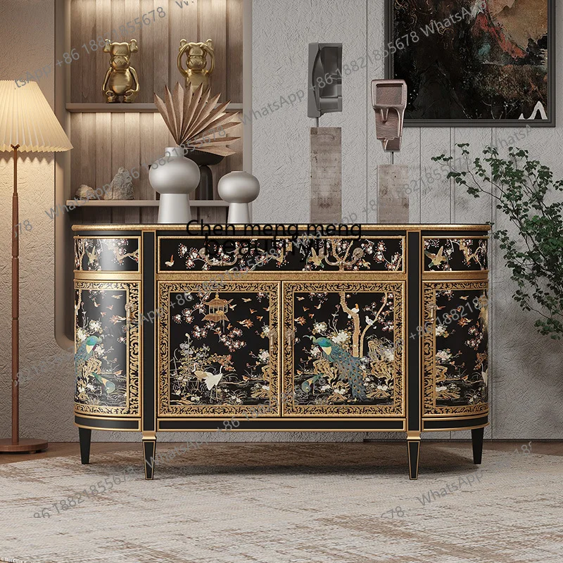 

X Entrance cabinet entrance foyer decorative drawer, household villa, solid wood dining side cabinet