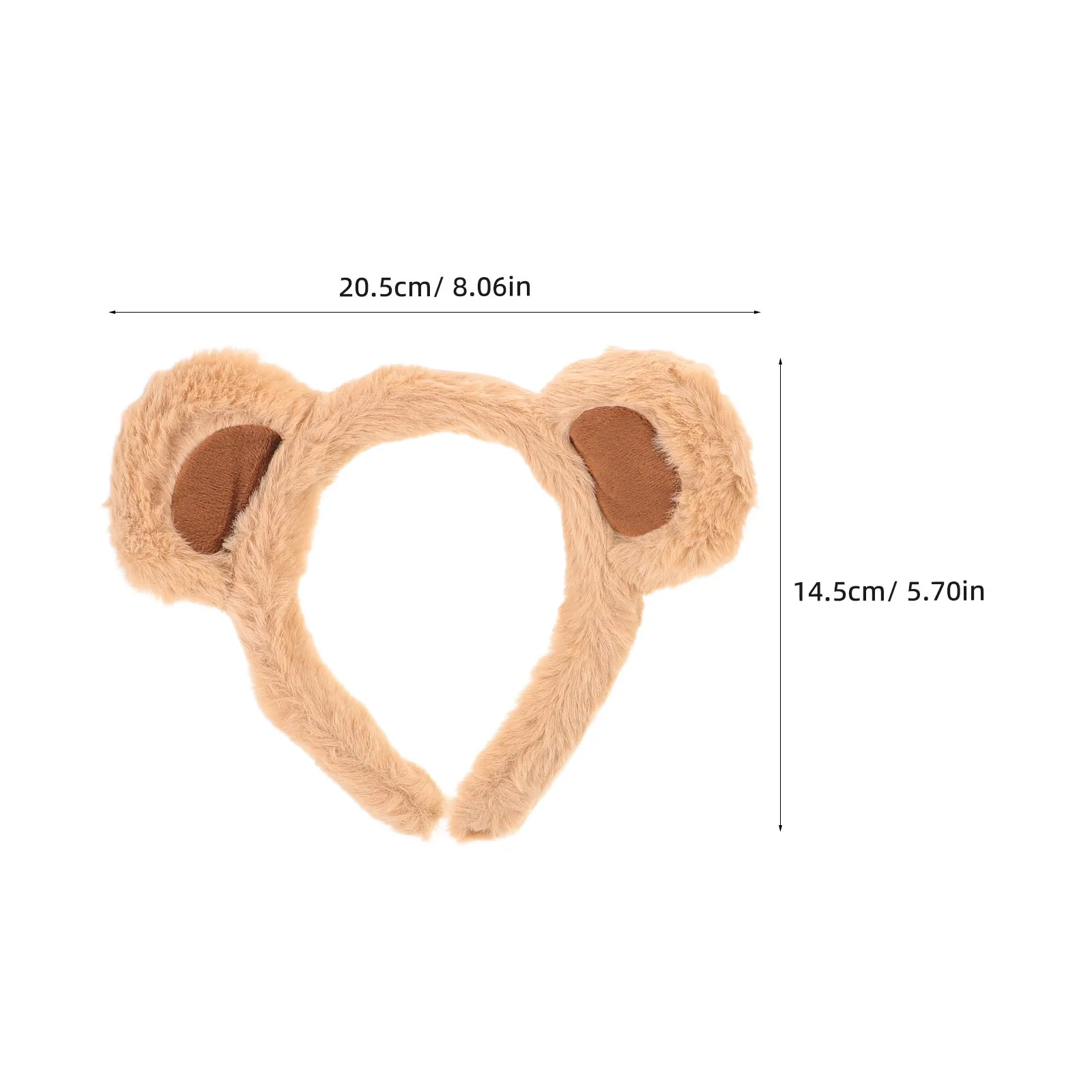 2Pcs Cute Bear Ear Headbands Soft Brown Animal Costume Accessories Party Hairband Festival Cosplay Animal Theme Headwear