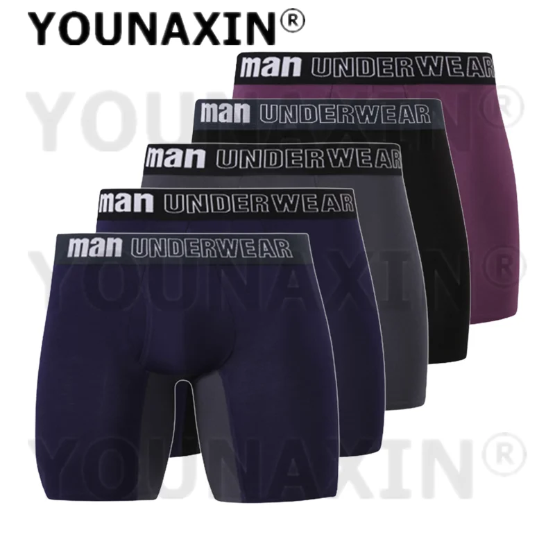 5 Pcs celana dalam boxer pria ukuran besar celana dalam seksi celana dalam panjang celana dalam olahraga selangkangan terbuka celana dalam olahraga 3XL 4XL 5XL 6XL 7XL