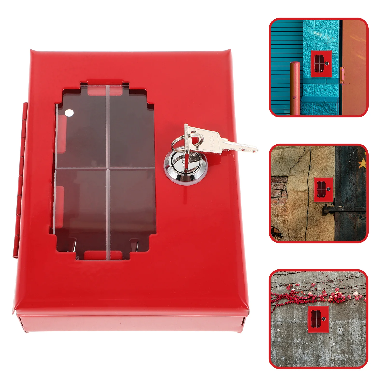 قفل مفتاح الطوارئ، باب النار المثبت على الحائط، صندوق تخزين المفاتيح الخارجي للمفاتيح، صندوق قفل الأمان للمفاتيح الاحتياطية للأدوات #1