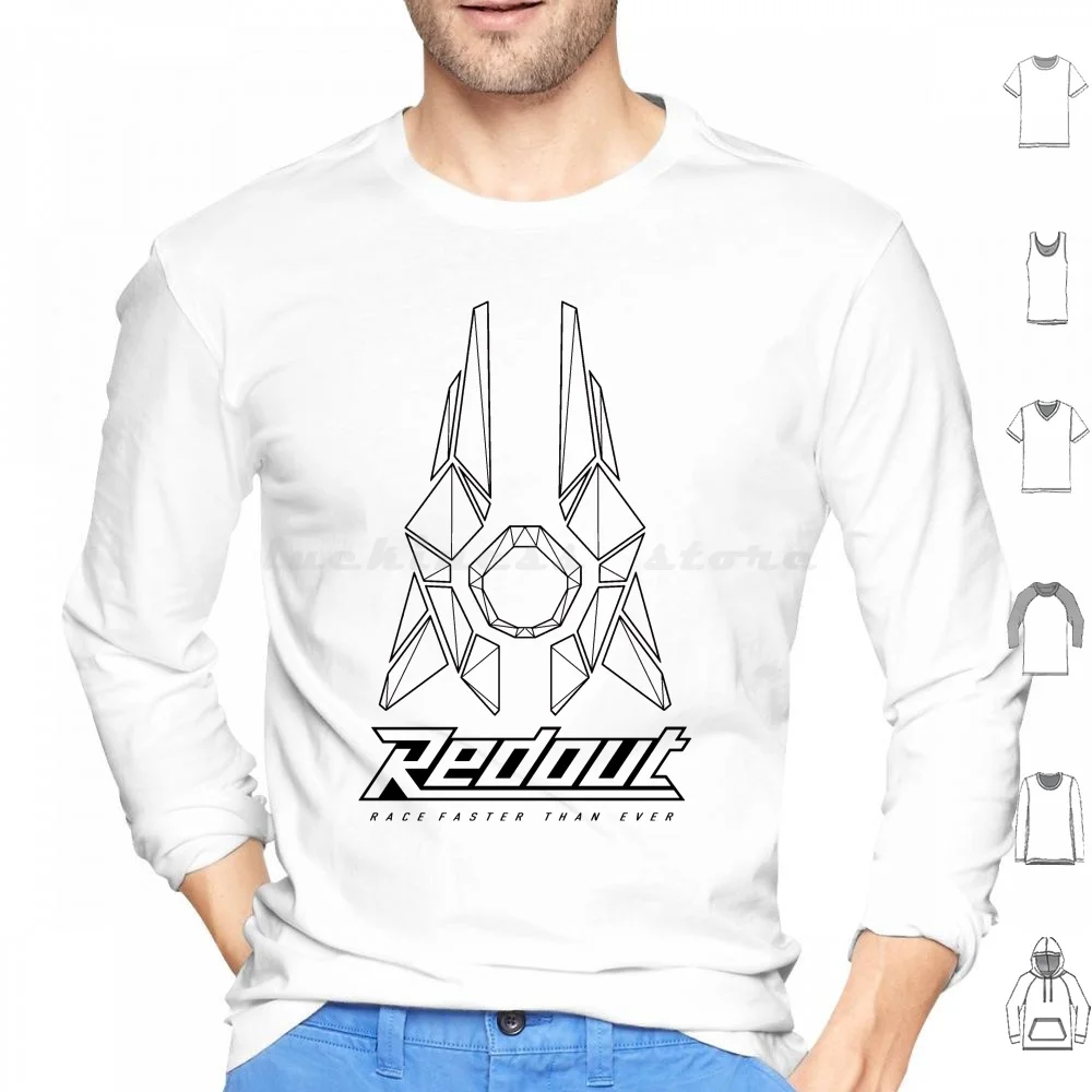 Redout-Wireframe Neptune Sudadera con capucha negra de algodón de manga larga Redout Wipeout Fzero F Zero Formula Fast Racing Race Wipeout Hd