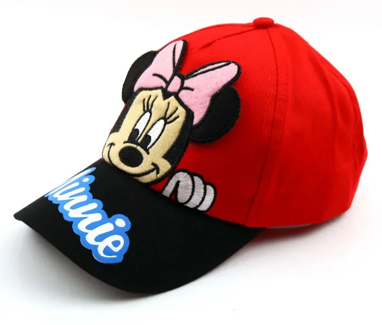 Disney-Mickey Mouse Boné de beisebol infantil Minnie para bebês e meninos, chapéu hip-hop, chapéu de princesa ajustável, anime, plus