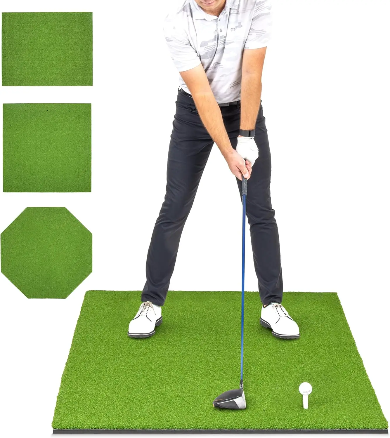 

Pro Golf Hitting Mat for Indoor Outdoor Practice, Heavy-Duty Turf Driving Range Mat with 3 Tees, Works with Simulators, Choose