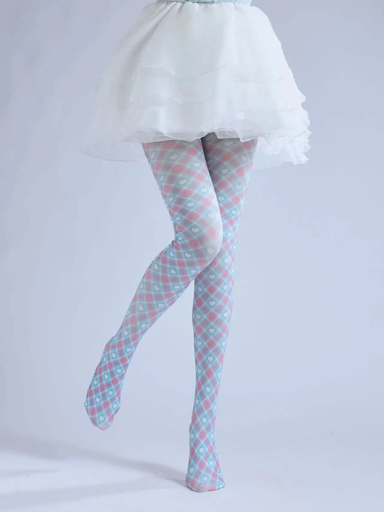 لباس داخلي شبكي مطبوع على الطراز البريطاني للبنات ، بنطلون ضيق بنمط فاخر ، Yards مع جوارب ، لون أحمر صافي